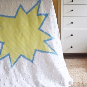 CROCHET PATTERN // BAM! Blanket Comic Book Superhero Pow Sign Baby Blanket