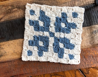 CROCHET PATTERN // Nordic Snowflake C2C Corner to Corner Winter Crochet Blanket Square