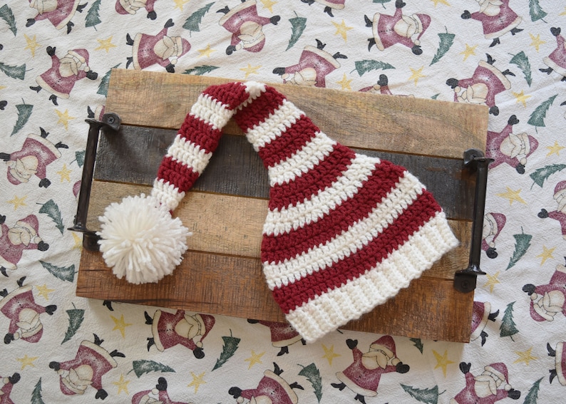 CROCHET PATTERN // Elf Hat for Newborn, Baby, Toddler Christmas image 3