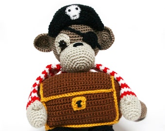 Pirate monkey PDF crochet pattern