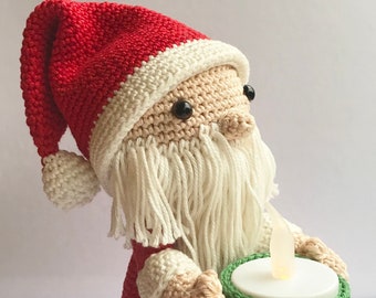 Santa Claus with candle PDF crochet pattern