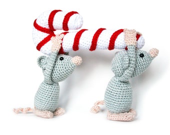 Christmas mice PDF crochet pattern