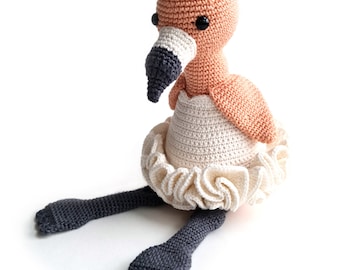 Femke the flamingo PDF crochet pattern