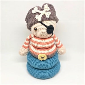 Stacking toy Pirate PDF crochet pattern