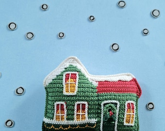 Green Christmas house PDF crochet pattern