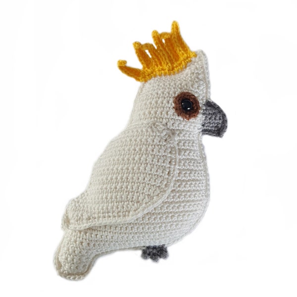 Chris the cockatoo PDF crochet pattern