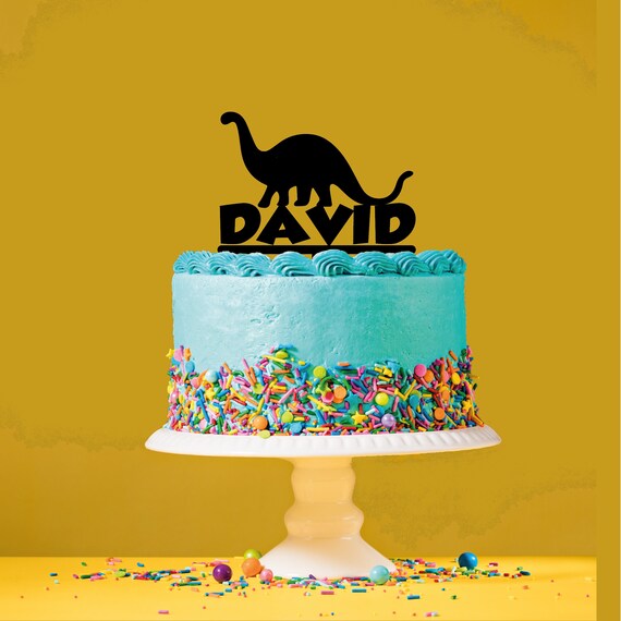 Personalised Dinosaur Acrylic Cake Topper Etsy