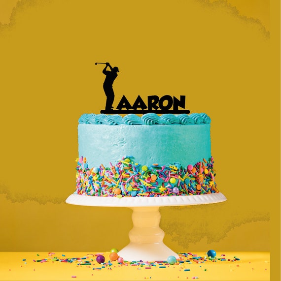 Personalised Name Cake Topper Golf Themed Etsy