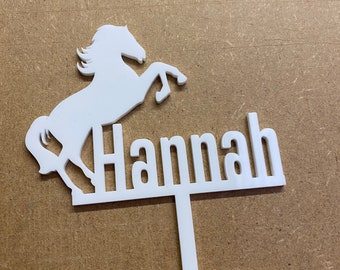 Personalised Horse jumping Acrylic Cake topper.