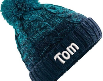 Embroidered Beechfield Ombre Pom Pom Beanie - BB459