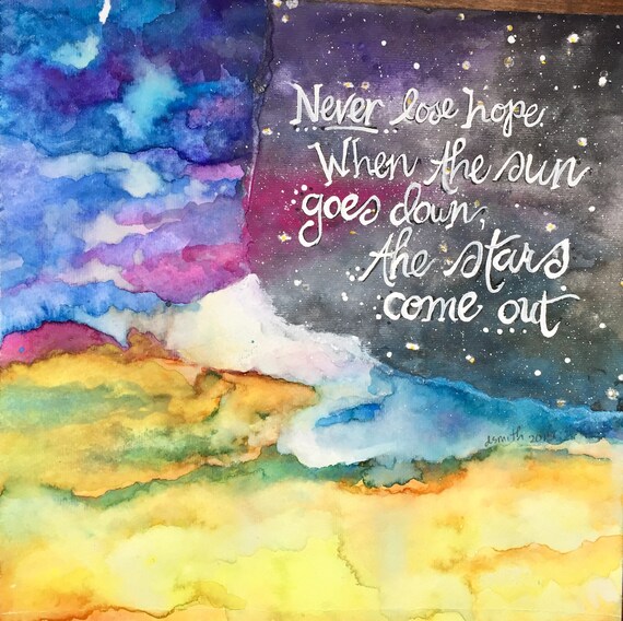 \u2018Love Never Fails,\u2019 Mixed media Mini Watercolor Artwork