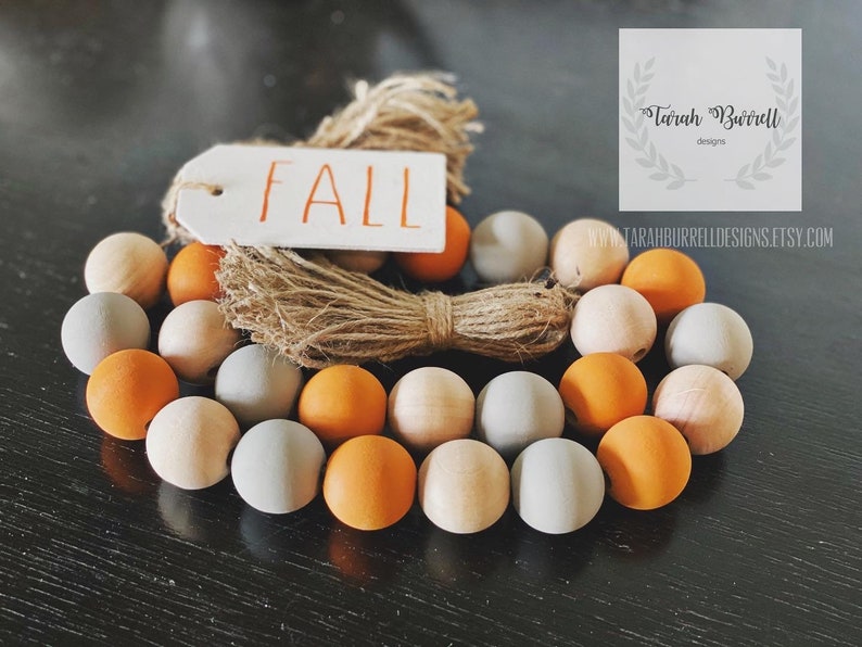 Fall Bead Garland Tiered Tray Decor Fall Decor image 3