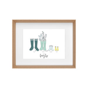 Illustrated autumn family poster to personalize