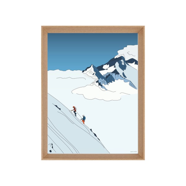 Affiche illustrée montagne alpinisme :  GIANTS