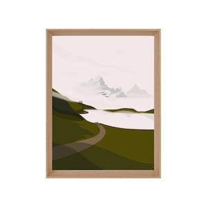 Manifesto illustrato escursione al lago di montagna: NEBBIA ESTIVA
