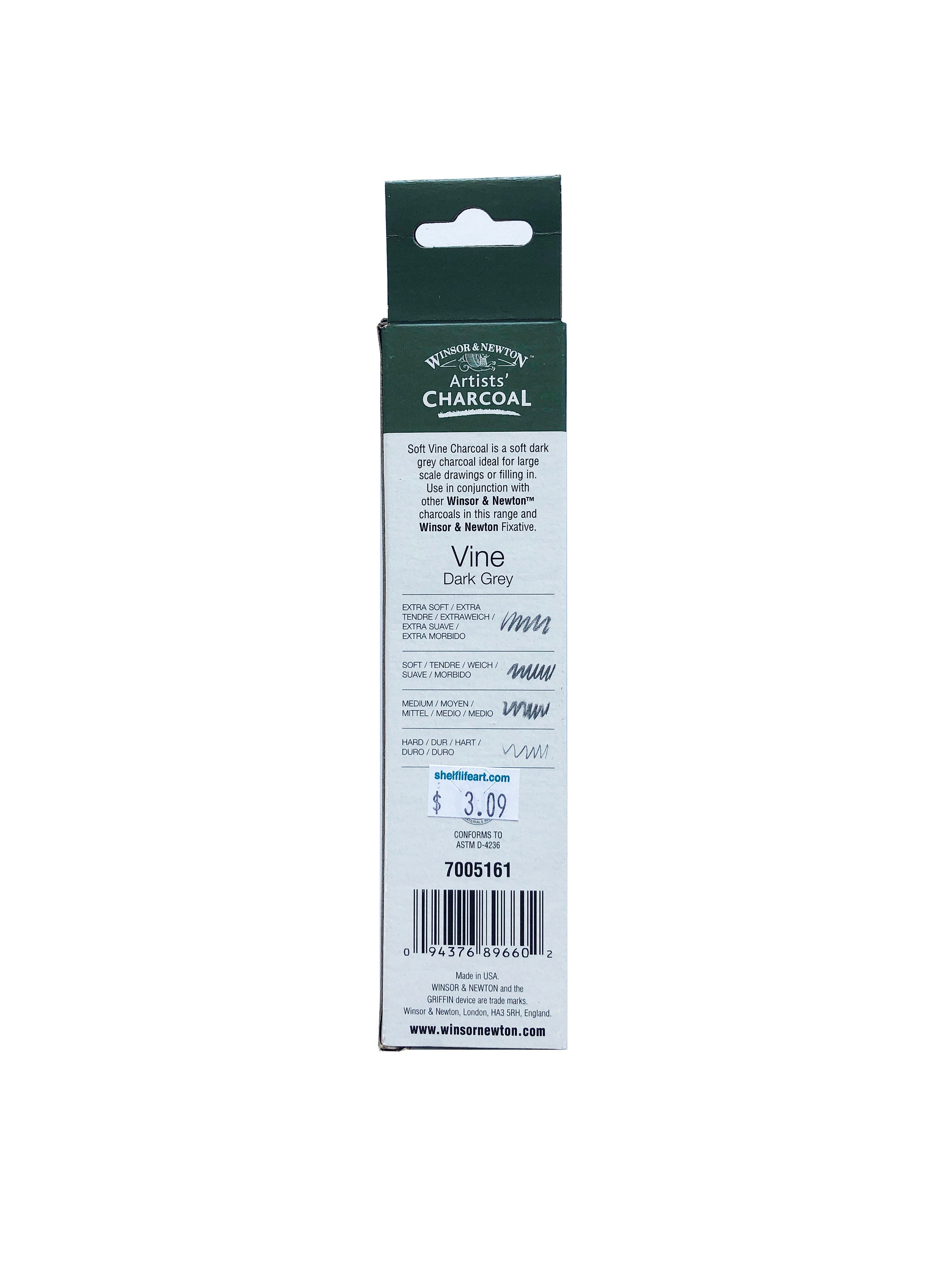 Winsor & Newton Vine Charcoal - Extra Soft, Pack of 12