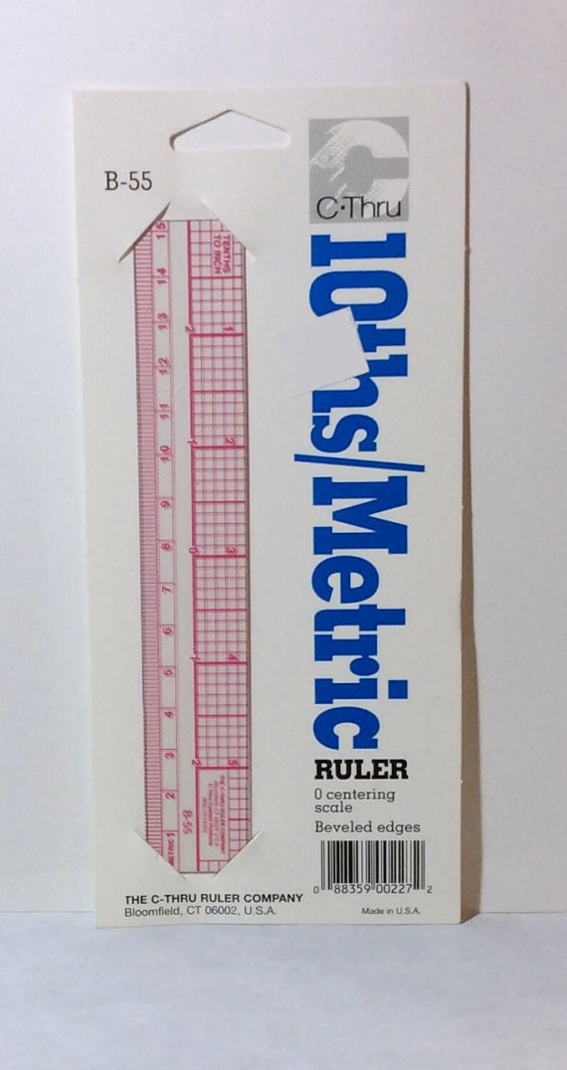 C-Thru B-80 Beveled Edge Plastic Ruler 1/" X 15/"