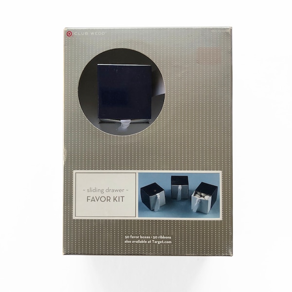 Club Wedd Sliding Drawer Favor Kit Navy Blue Boxes 50 Count