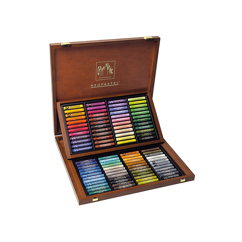 Caran D'ache Neopastel Oil Pastels Wooden Box 96 Count Etsy