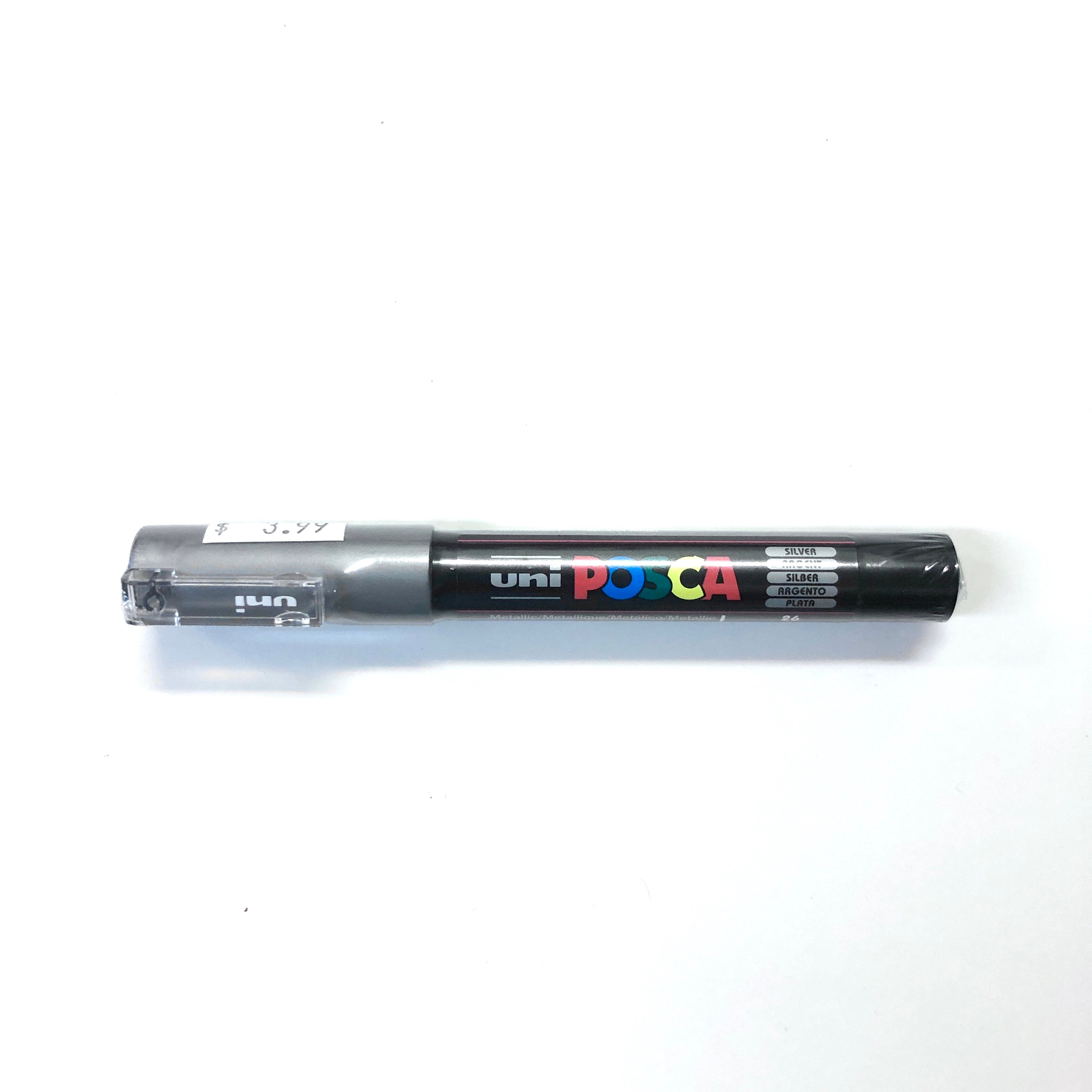 Uni Posca Acrilic Water-Based Paint Pen Bullet a forma di 0,7 mm Argento  metallico -  Italia