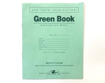 Green Book Recycled Examination Book Lined Paper Standard Ruled