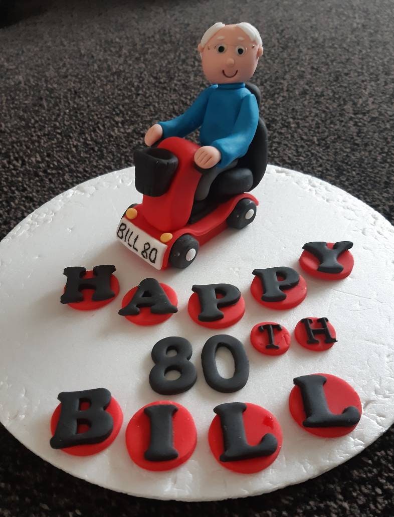 Handmade Edible Man on Mobility Scooter Birthday Retirement Etsy UK