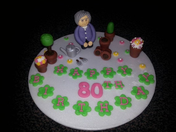 Handmad Comestible Dame Jardinier Anniversaire Gateau De Etsy Handmad Comestible Dame Jardinier Anniversaire Gateau De Etsy