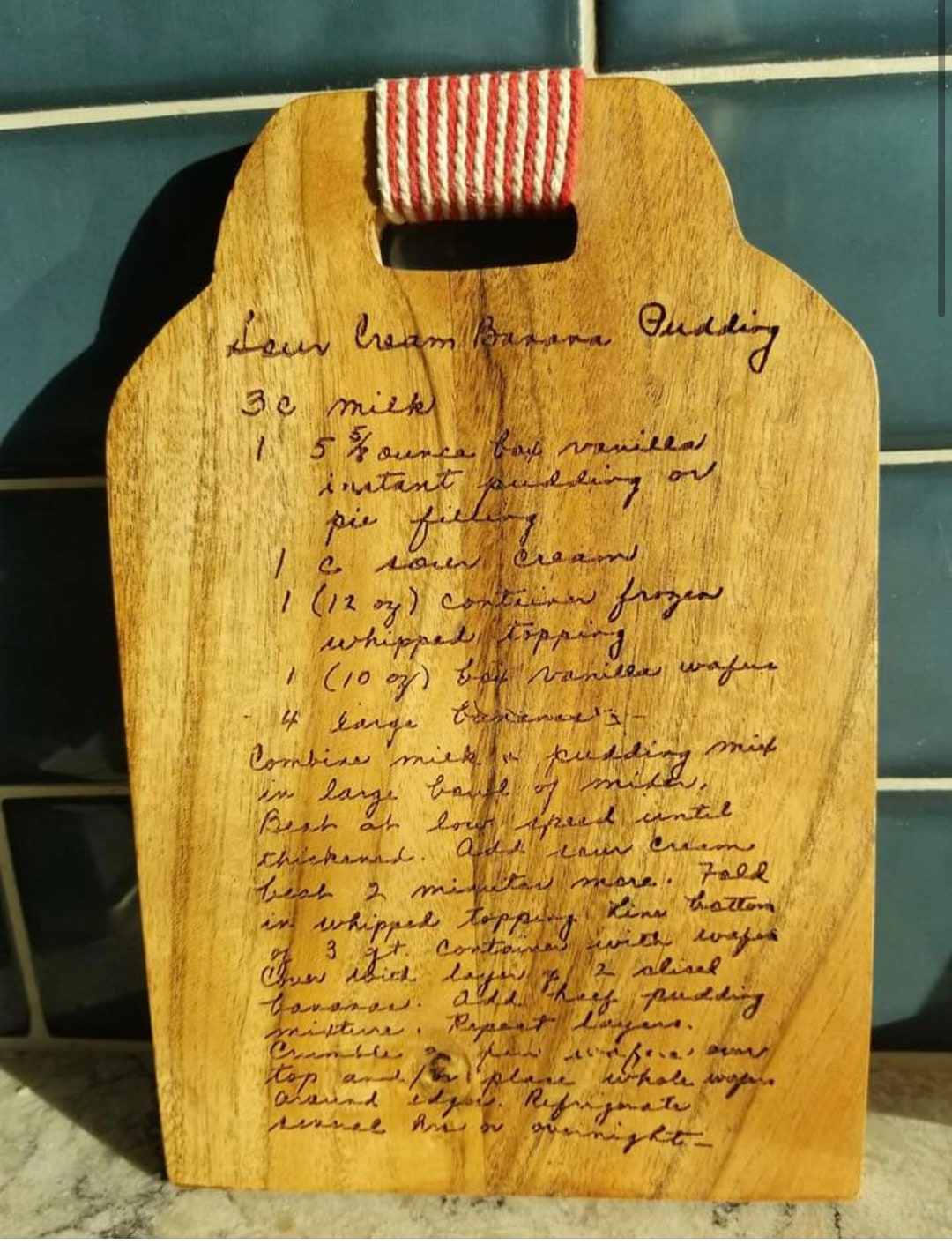 Cutting Board Recipe Board Kitchen Decor Personalized Etsy