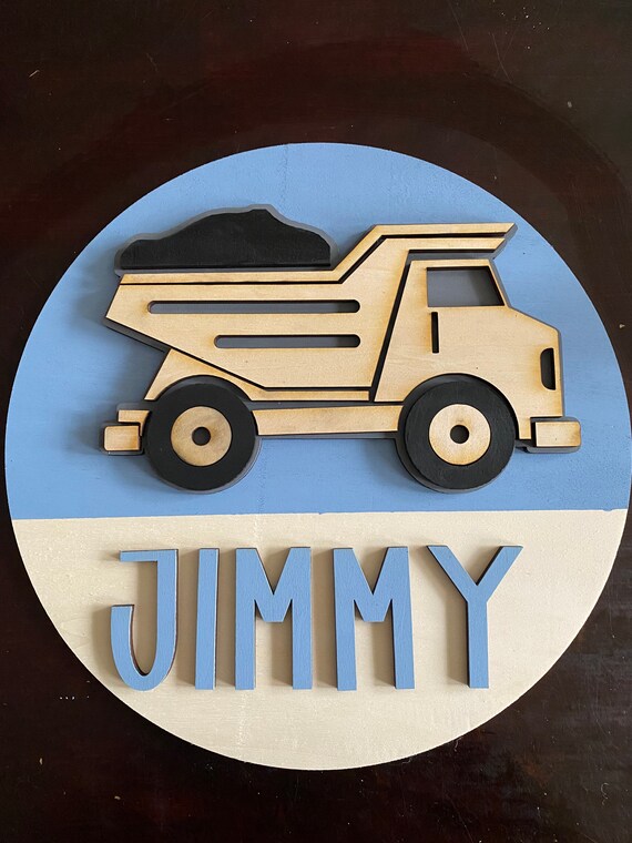 Personalized Kids Wall Art Door Sign Door Hanger Dump Etsy