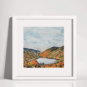 Aquarell Druck New Hampshire Artist&#39;s Bluff White Mountains Franconia Notch 7,5 x 7,5