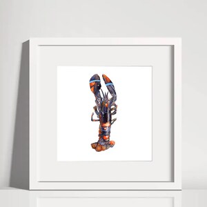 Lobster print Watercolor lobster Art Lobster painting Underwater animals print Ocean animals art Bathroom wall print
