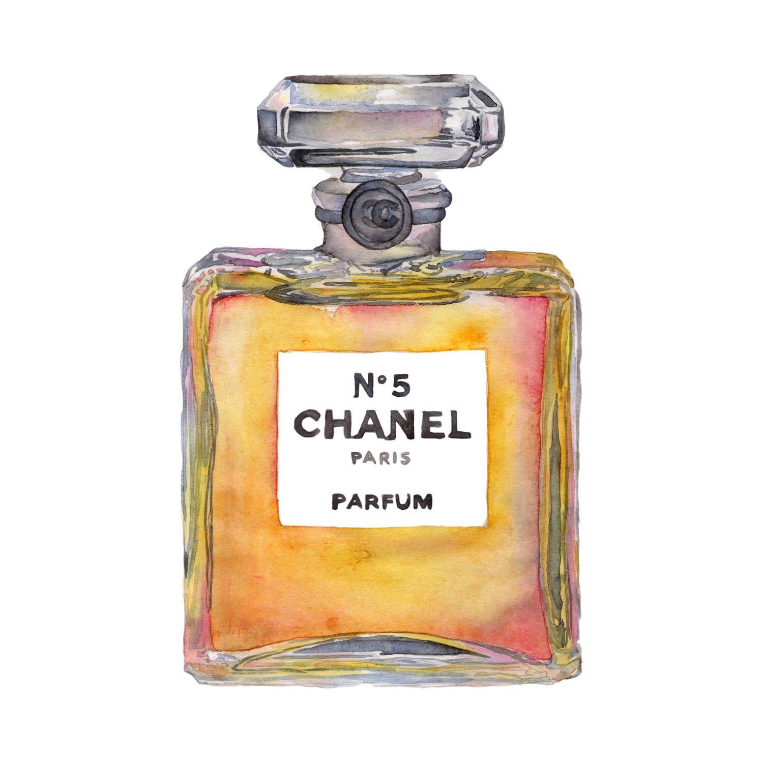 Watercolor Print Chanel No 5 Perfum Perfume 8.5 x 11 | Etsy