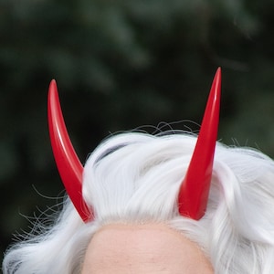 Red Resin Oni Horns - Costume Cosplay Accessory