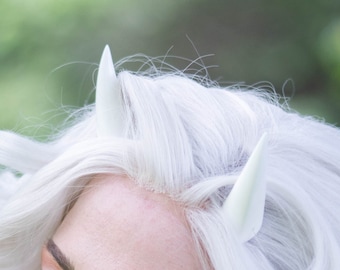 White Resin Cast Chibi Horns - Oni / Demon / Devil / Dragon / Monster Horns for Costumes, Cosplay, Halloween, Ren Faire