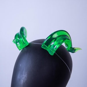 Halloween 3D Resin Printed Ram Horns - Horns for Demons, Monsters, Dragons, Fauns - Lime Green