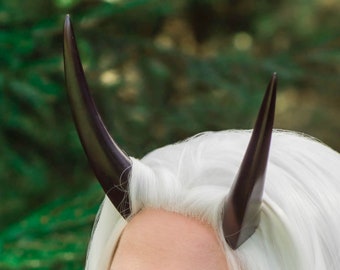 Black Resin Cast Oni Horns - Demon / Devil / Dragon / Monster Horns for Costumes, Cosplay, Halloween, Ren Faire