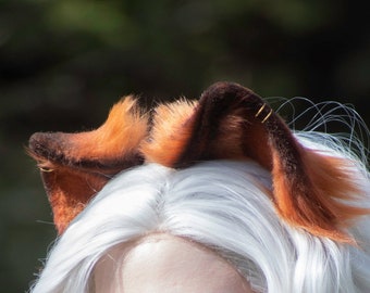 Realistic Amber Cat Ears - Faux Fur Animal Ears, Cat Ears, Kitten Ears, Wolf Ears, Fox Ears for Costume, Cosplay, Nekomimi, Kemonomimi