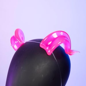 Hot Pink 3D Resin Printed Ram Horns - Demon / Devil / Dragon / Monster Horns for Costumes, Cosplay, Halloween, Ren Faire
