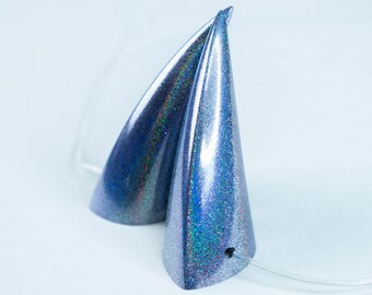 Limited Release Resin Cast Chibi Horns - Holo Lavender