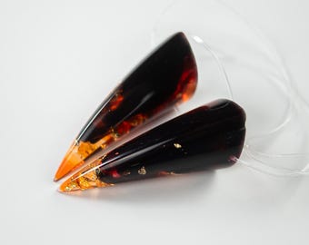 Corna da Oni piccole in resina rosso fuoco - Accessorio per costume cosplay