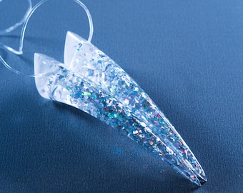 Pride Collection - Silver Rainbow Glitter - Resin Oni Horns - Costume Cosplay Accessory