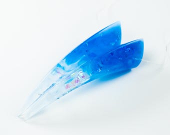 Sky Blue Iridescent Resin Oni Horns - Costume Cosplay Accessory