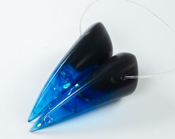 Blue Holographic Resin Small Oni Horns - Costume Cosplay Accessory