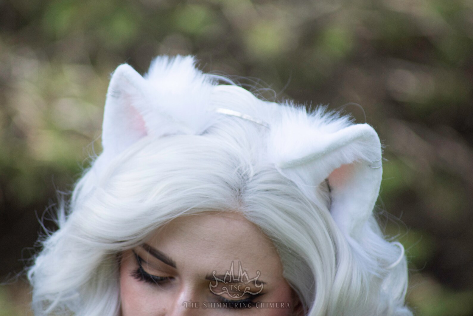 Realistic White Cat Ears Faux Fur Animal Ears Cat Ears Etsy
