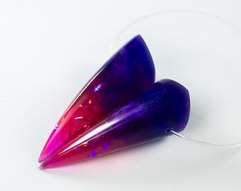 Dark Pink and Purple Iridescent Resin Small Oni Horns - Costume Cosplay Accessory