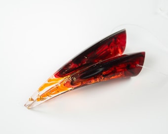 Corna da Oni in resina rosso fuoco - Accessorio per costume cosplay