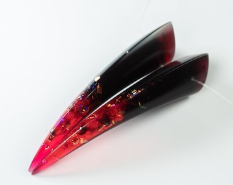 Red Holographic Resin Oni Horns - Costume Cosplay Accessory