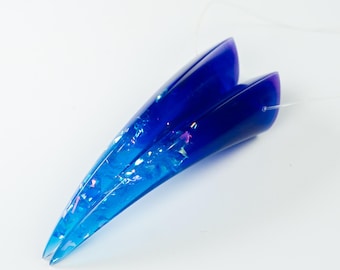 Blue and Purple Iridescent Resin Oni Horns - Costume Cosplay Accessory
