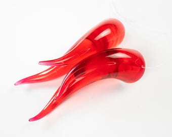 Corna da succube rosse trasparenti - Accessorio per cosplay e costumi in resina