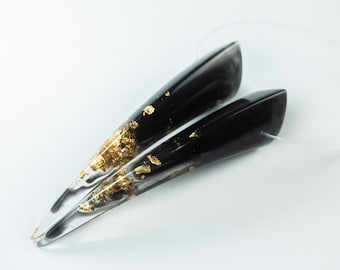 Black and Gold Foil Resin Oni Horns - Costume Cosplay Accessory